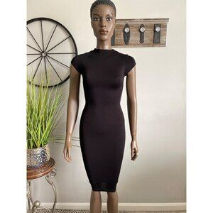 FashionNova Joji Dress Black Slim Fit Knee-Length Bodycon XS